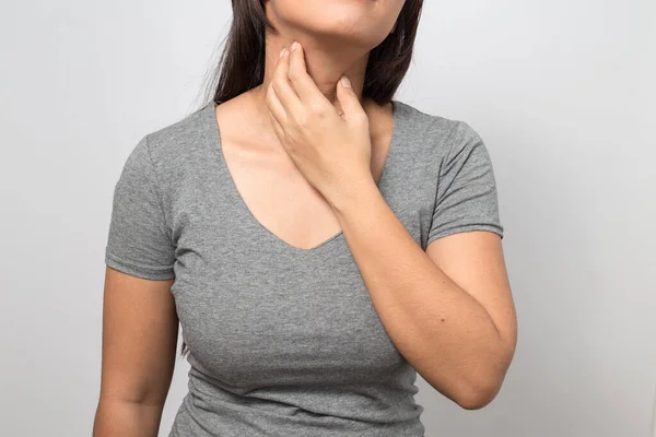 Woman Itchy Skin Scratching Her Neck — Stock Photo, Image