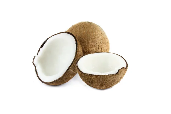 Kokosnötter Isolerad Den Vita Bakgrunden — Stockfoto