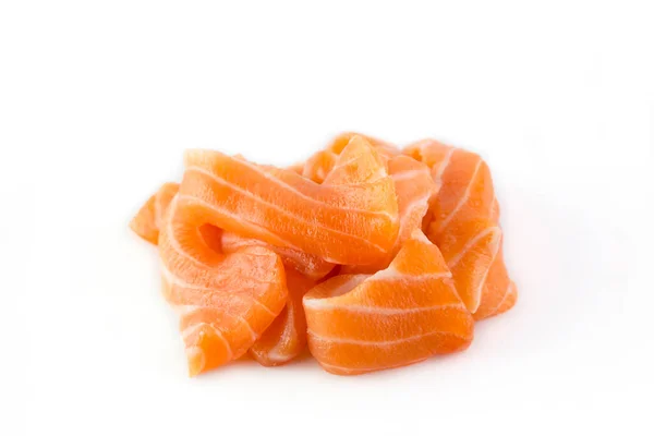 Salmon Raw Sashimi White Background — Stock Photo, Image