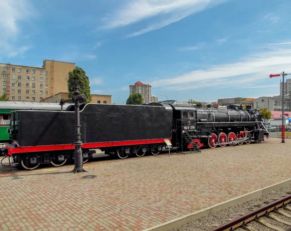 Old Steam Locomotive Kharkov Railway Station — Stock Photo, Image