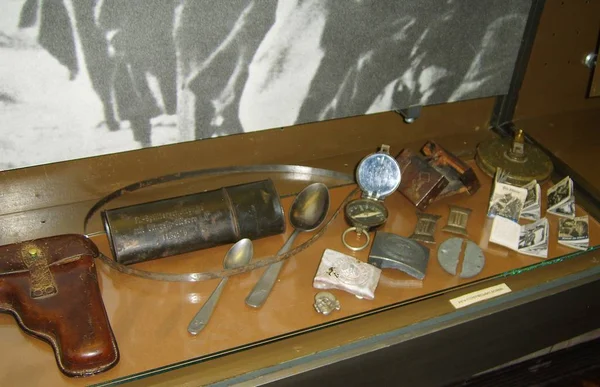 Objetos Personales Alemanes Exposición Armas Del Museo Segunda Guerra Mundial — Foto de Stock