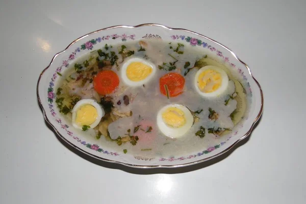 Aperitivo Pollo Frío Plato Sobre Fondo Blanco —  Fotos de Stock