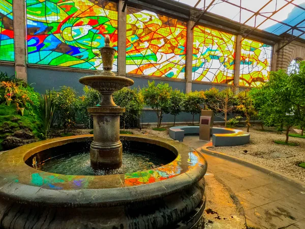 Stained Glas Window Botanico Garden Cosmovitral Toluca Mxico 2020 Jardn — Stock Photo, Image
