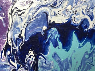 Güzel soyut akrilik sıvı mavi ve beyaz arkaplan.