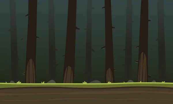 游戏卡通森林背景 矢量说明 — 图库矢量图片