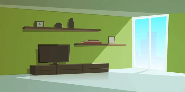 Cartoon Illustration Modern Living Room — Stock Vector