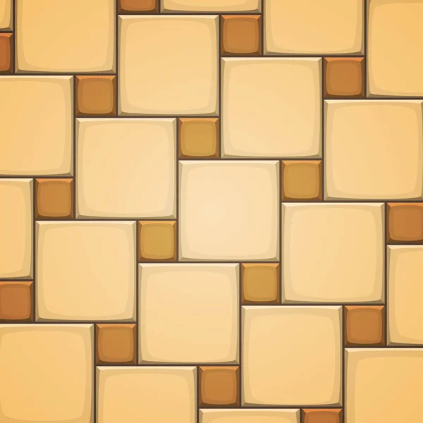 Vector Illustration Horizontal Square Beige Mosaic Ceramic Tiles — Stock Vector