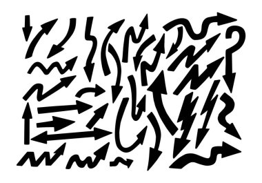 El çizilmiş oklar. vektör illüstrasyonu.