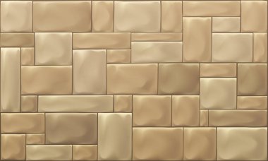 Taş blok duvarını kapatın. Vektör illüstrasyonu.