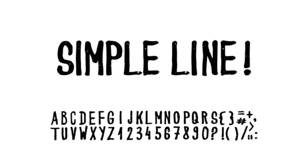 Απλή Γραμματοσειρά Grunge Ζωγραφισμένη Στο Χέρι — Διανυσματικό Αρχείο