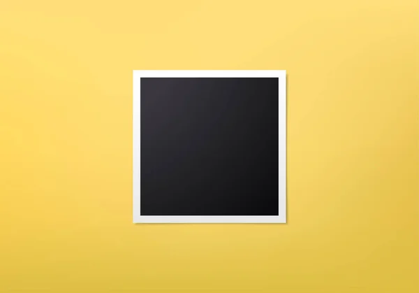 Schwarz Weiße Retro Fotorahmen Isoliert Auf Gelbem Hintergrund Vektorillustration — Stockvektor