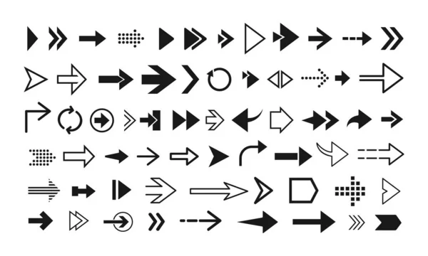 Set Von Verschiedenen Pfeilen Symbole Pfeil Sammlung — Stockvektor