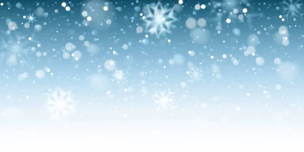 Christmas Snow Background Blue Frozen Background Snowflakes Vector Illustration — Stock vektor