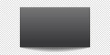 Modern 4k akıllı televizyon, şeffaf arkaplanda izole edilmiş. Vektör illüstrasyonu.