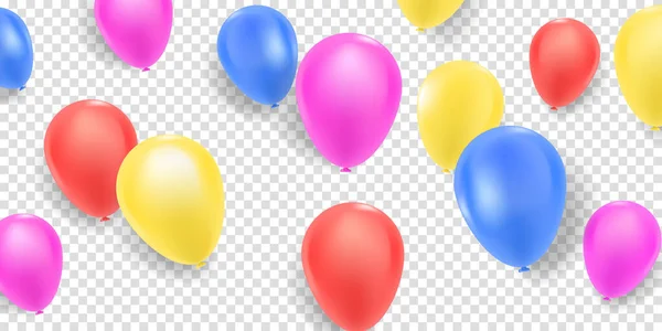 Bunte Luftballons Isoliert Auf Transparentem Hintergrund — Stockvektor