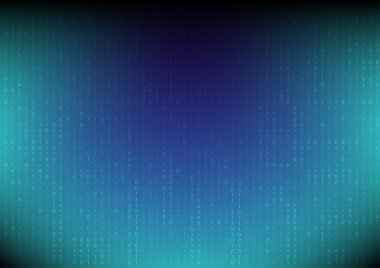 Ekranda numaraları olan ikili kod mavi arka plan. Dijital teknoloji duvar kağıdı. Siber veriler, şifre çözme ve şifreleme. Hacker arkaplan kavramı.