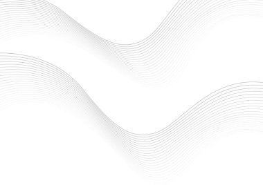 Konsept iş sunumundaki elementler için soyut dalga çizgileri beyaz ve gri arkaplan, Bilim, Teknoloji. Vektör İllüstrasyonu.