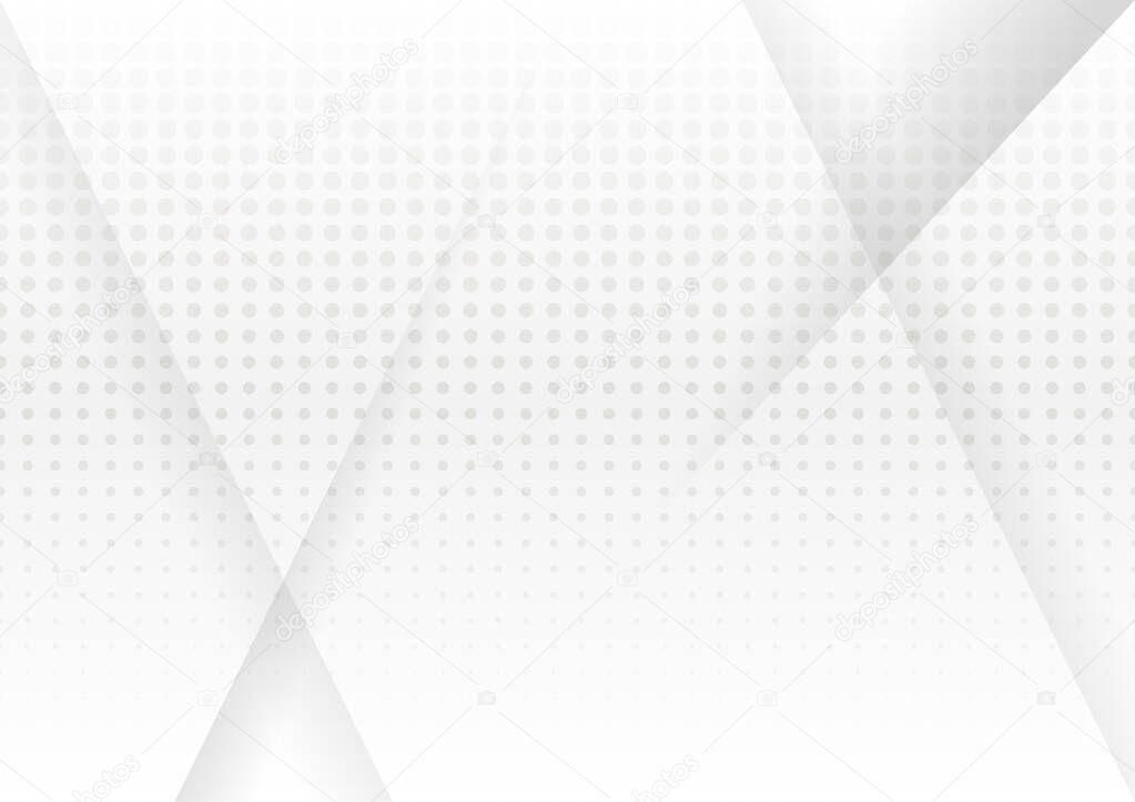 Abstract white and gray gradient background. Halftone dots design background. Vector Illustration