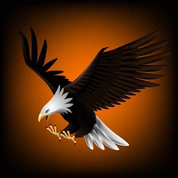 Águila Volando hacia abajo y la captura de presas eps 10 — Vector de stock