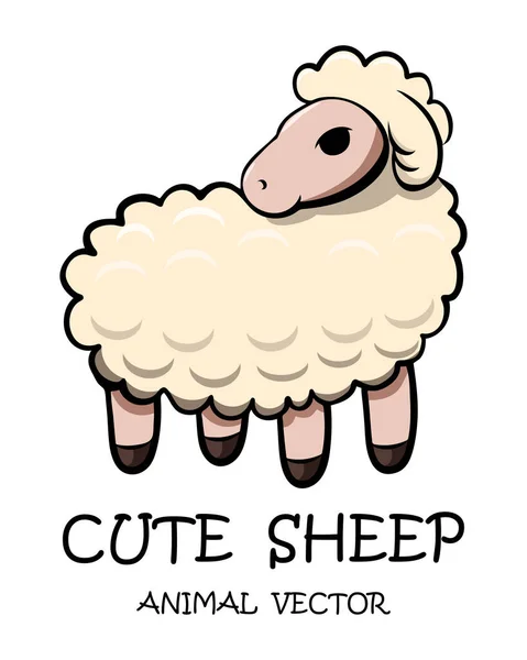 Vector Illustration Karikatur Auf Weißem Hintergrund Eines Niedlichen Schafes — Stockvektor