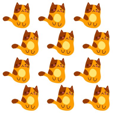 Kedileri sorunsuz tedavi et, basitçe vektör illüstrasyonu  