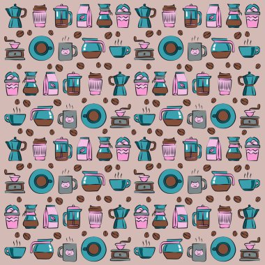 Kahve pürüzsüz desen, basitçe vektör çizimi  