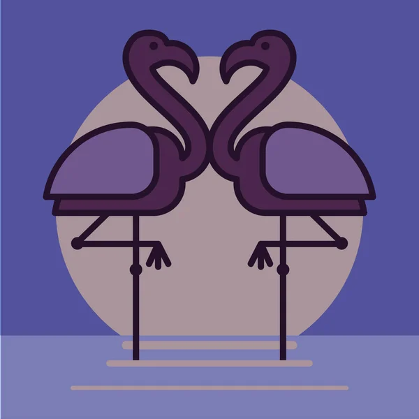 Flamingos Barevném Pozadí Jednoduše Vektorové Ilustrace — Stockový vektor