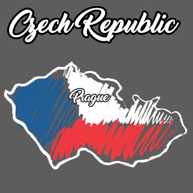 Çek Cumhuriyeti Haritası, basitçe vektör illüstrasyonu