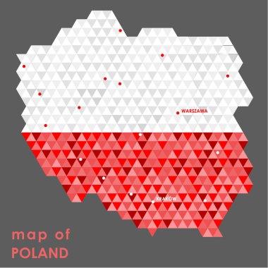 Polonya haritası, basitçe vektör illüstrasyonu