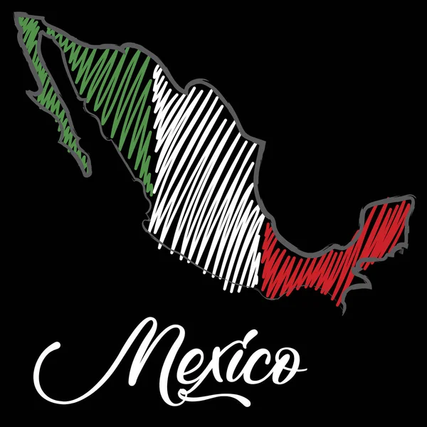 Mapa Mexika Jednoduše Vektorová Ilustrace — Stockový vektor