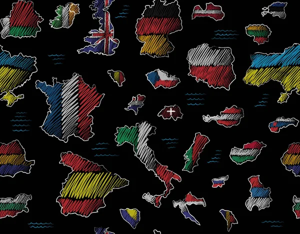 Modello Mappa Senza Soluzione Continuità Semplicemente Illustrazione Vettoriale — Vettoriale Stock