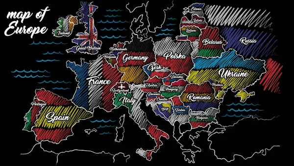 Χάρτης Της Ευρώπης Απλή Διανυσματική Απεικόνιση — Διανυσματικό Αρχείο