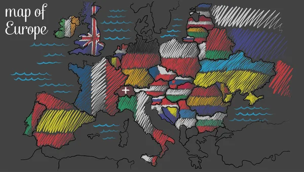 ヨーロッパ地図 単にベクトル図 — ストックベクタ