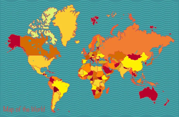 青い背景の世界地図 単にベクトル図 — ストックベクタ