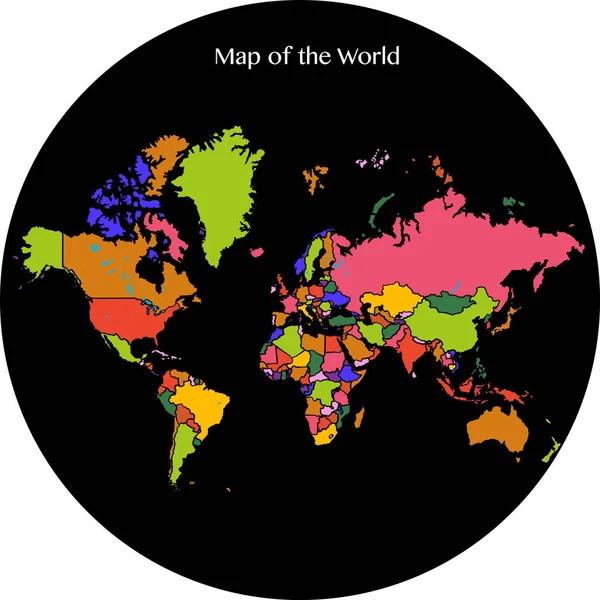 Mapa Świata Czarnym Tle Prostu Wektor Ilustracji — Wektor stockowy