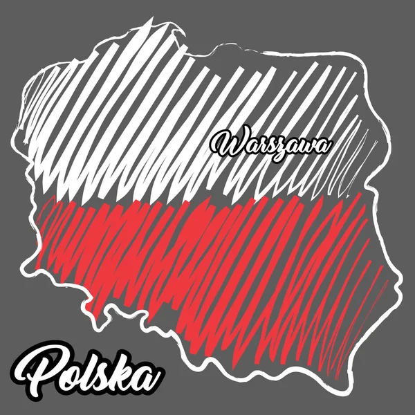 Map Poland Simply Vector Illustration — Stock Vector