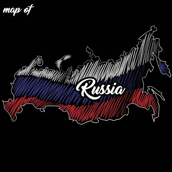 Map Russia Flag Isolated On Black Stock Vector (Royalty Free) 385689988