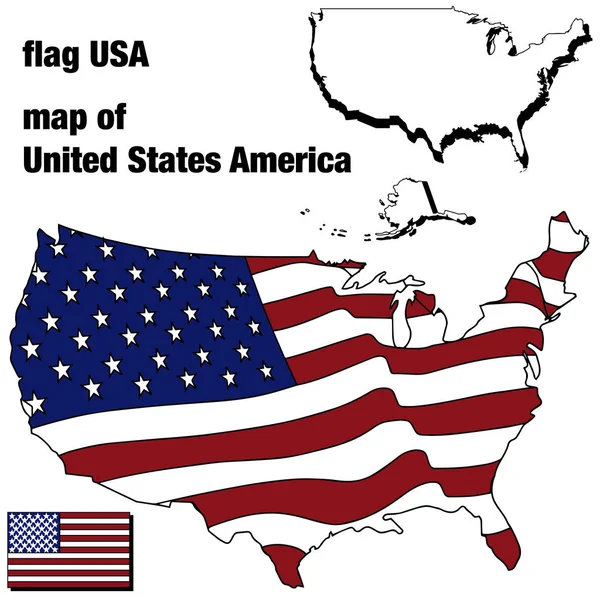 Usa Staat Silhouet Nationale Vlag Gewoon Vector Illustratie — Stockvector