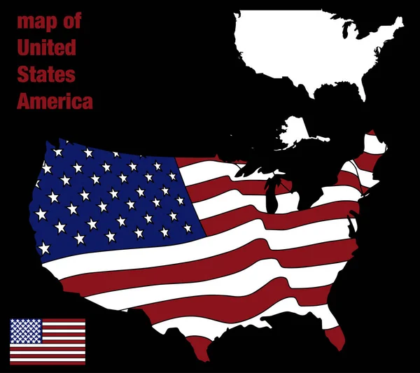 Usa Κατάσταση Σιλουέτα Και Εθνική Σημαία Απλά Διανυσματική Απεικόνιση — Διανυσματικό Αρχείο