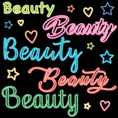 Neon tarzı güzel bir imza. farklı renkli harfler Güzel