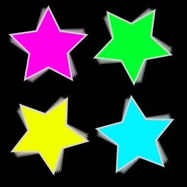 Siyah zemin üzerinde yıldızlar olan kusursuz desen. Vektör illüstrasyonu