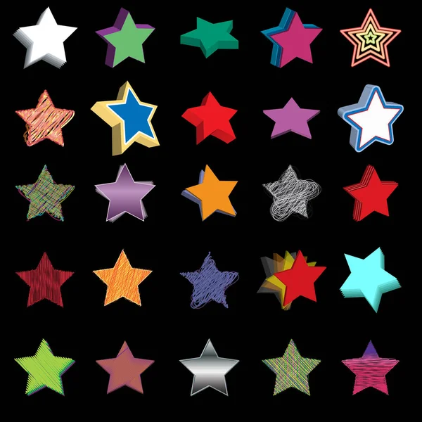 Bezproblémový Vzor Hvězdami Černém Pozadí Vektorová Ilustrace — Stockový vektor