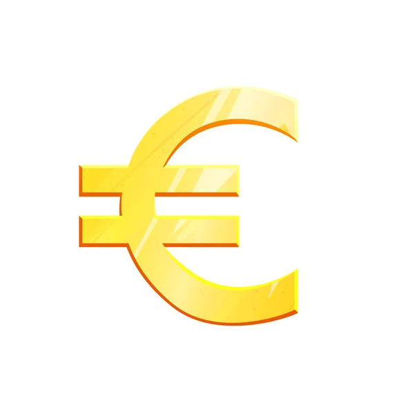 Oro euro EUR símbolo sobre fondo blanco. Financiar concepto de inversión. Cambio Moneda europea Banca monetaria ilustración. Ingresos del negocio. Signo financiero vector de stock — Vector de stock