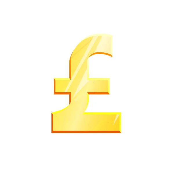 Золотий фунт стерлінгів символ GBP на білому тлі. Концепція фінансових інвестицій. Обмін Об'єднаною валютою Грошовий банкір ілюстрація. Доходи бізнесу. Фінансовий вектор — стоковий вектор