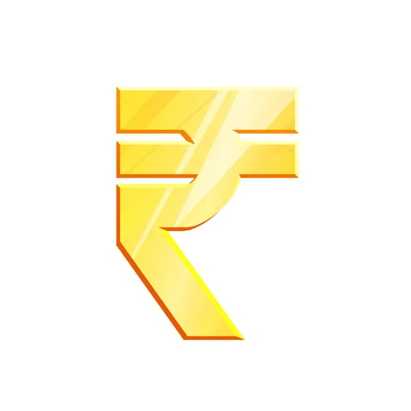 Golden rupee INR symbol på vit bakgrund. Finansiering av investeringar. Växla indisk valuta Pengar bank illustration. Företagsinkomst. Finansiell teckenstock vektor — Stock vektor