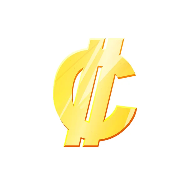 Crc Golden Colon symbol na bílém pozadí. Koncept finančních investic. Exchange Costa Rican currency Money banking illustration. Příjmy z podnikání. Finanční znaménko stock vektor — Stockový vektor