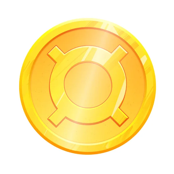 Moneda de oro símbolo de icono de moneda genérica sobre fondo blanco. Financiar concepto de inversión. Intercambio Banca de dinero ilustración. Ingresos del negocio. Signo financiero vector de stock — Archivo Imágenes Vectoriales