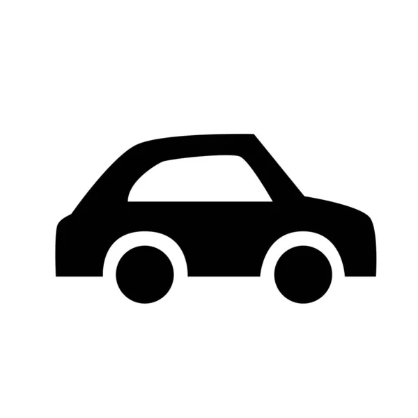 Ícone de glifo do carro isolado no fundo branco. Automóvel logotipo preto para o design de aplicativos móveis. Viagem Pictograma simples. Transporte Elemento gráfico para interface vetorial — Vetor de Stock