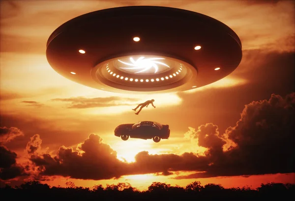 UFO främmande bortförande — Stockfoto