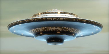UFO Alien Spaceship / Clipping Path Included clipart